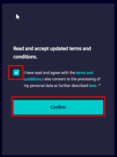 Terms and Conditions page